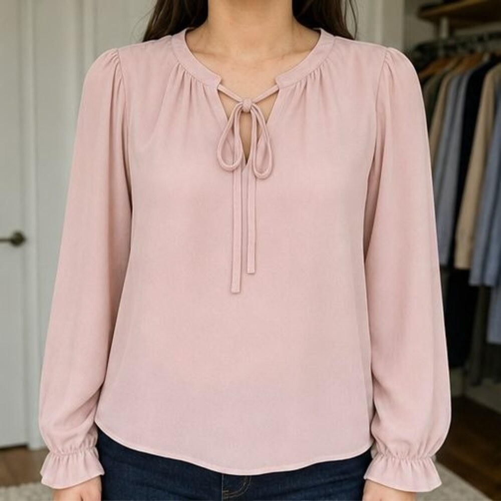 Blush Ruffle Blouse - Picture 2 of 6